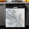 Silvery Floral  Decal Kitchen Fridge Dishwasher Sticker Self-Adhesive Removable Wall Decals Home Decor