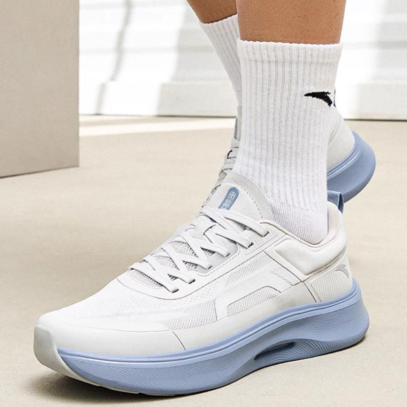 Anta Shining Pro Comfortable Trendy Non-Slip Shock Absorbing Wear-Resistant Low-Top Casual Shoes Men sneaker Gray Blue 112427711-5