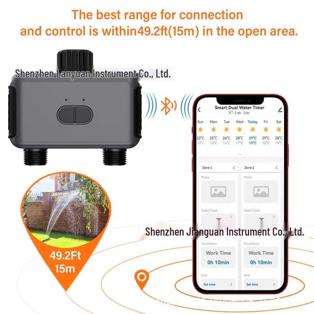 Graffiti Smart WiFi Bluetooth Dual Outlet Irrigation Controller for Lawn & Garden Watering