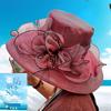 Summer Flower Mesh Sun Hat Beach Sun Hat Women'S Organza Top Hat