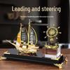 Elegant Crystal Sailboat Pen Holder: High-End Office or Housewarming Gift Decoration