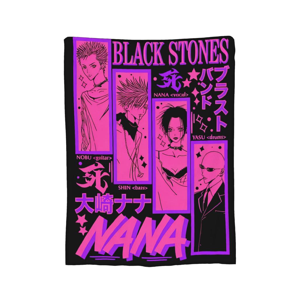 Nana Osaki Anime Blanket Cover Flannel Black Stones Punk Manga Warm Throw Blankets for Bedroom Sofa Bed Rug