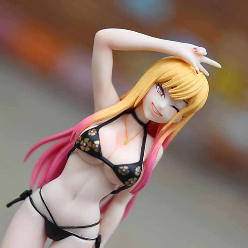 23cm My Dress Up Darling Kitagawa Marin Swimsuit PVC Environmental Action Figure Anime Collectible Model Statue Toy Figure Gift Unofficial Ver. [Used]