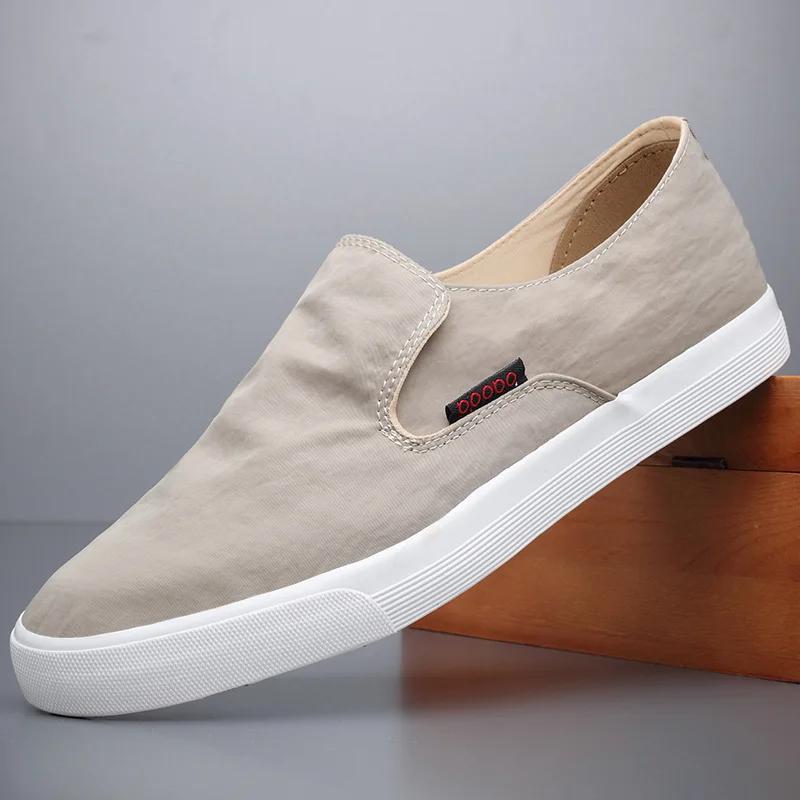 Nowe Męskie Buty Materiałowe Buty Casual Wiosna Lato Oddychające Płaskie Buty Uliczne Lekkie Wsuwane Mokasyny