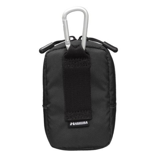 HAKUBA Pixgear DP01 Camera Double with Carabiner and Belt for Digital and Compact Cameras Pouch, Medium, Black, 0.25L, Zipper, Loop, (SPG-DP01CPMBK)