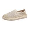 Lace breathable fisherman shoes women's 2025 summer new linen woven hollow loafers casual flat shoes