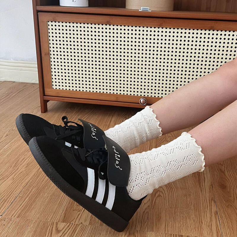 Balean frill lace see-through socks long socks loose socks ivory