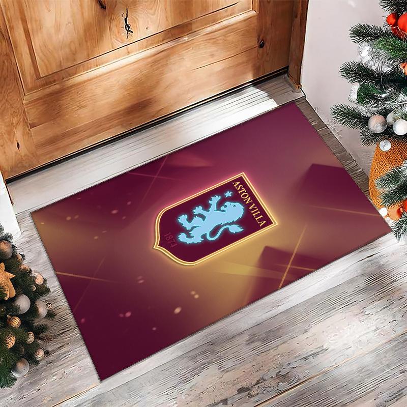 Tappeto in Velluto di Cristallo con Stampa Calcio Aston Villa, Comodo Assorbente d'Acqua Antiscivolo Tappeto per Pavimenti Interni
