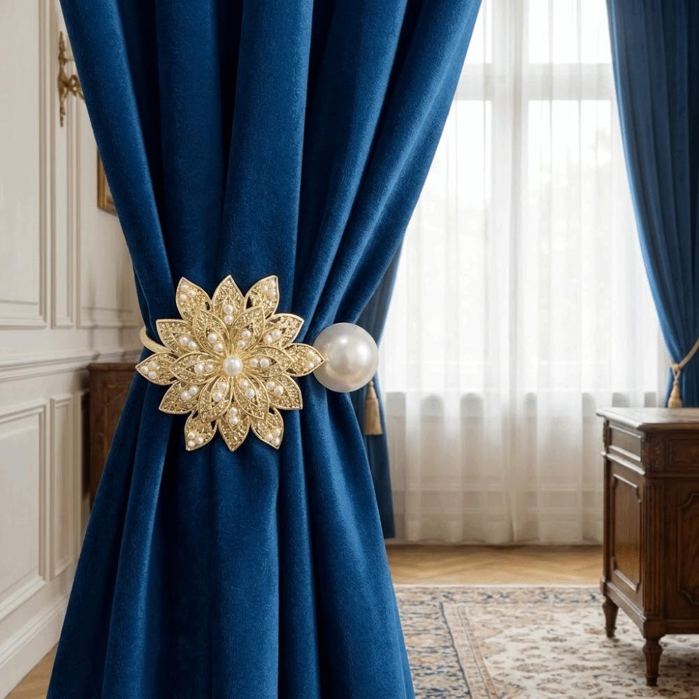 Metal Curtain Tiebacks Vintage Pearl Curtain Straps Curtain Accessory Curtains Tie Rope Office