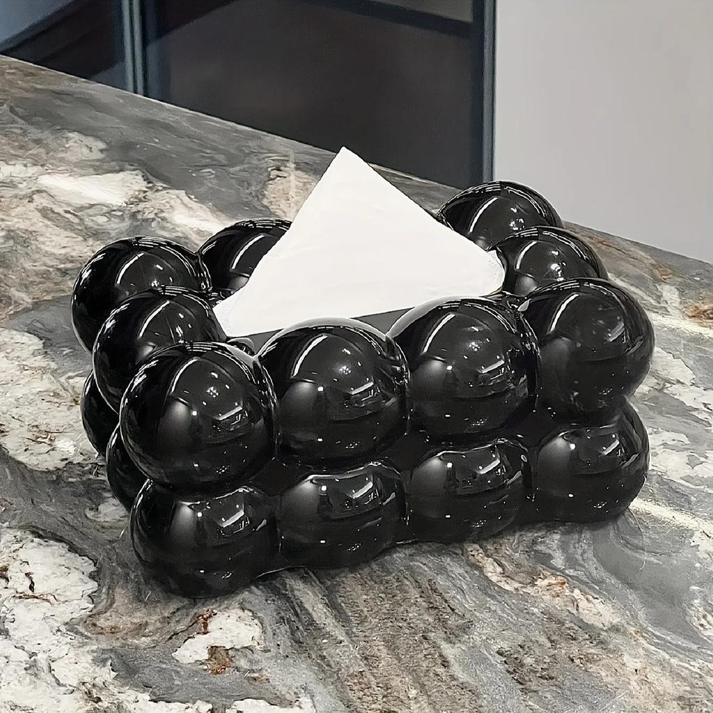 Chic Cloud-Shaped Tissue Holder Decorative Desktop Organizer for Living Room Durable Plastic Napkin Dispenser with Storage Box