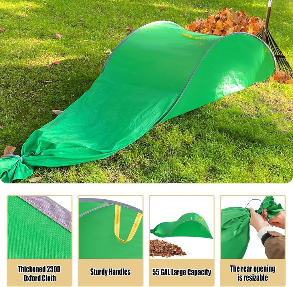 New Pop-Up Reusable Leaf Collector  Foldable Garden Leaf Bag with Handle Durable Cloth Leaf Broom for Outdoor Yard Cleaning