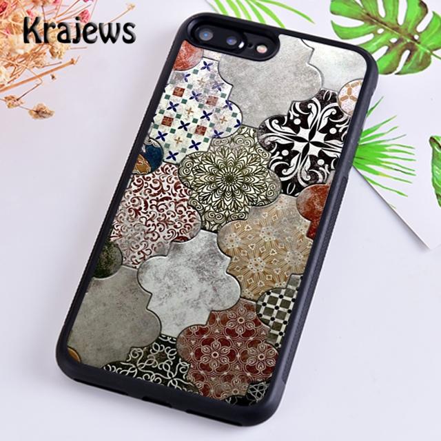 

Krajews Ancient Floral Tiles Phone Case Cover For iPhone 17 Air 16 15 14 plus 12 pro max coque Shell Fundas iPhone 16pro