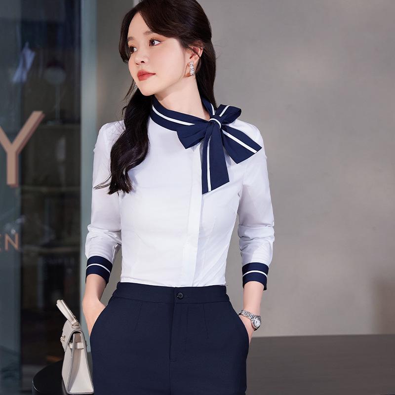 Women's Professional Workwear Set: Long & Short Sleeve Suit for Beauticians and Receptionists, High-End Spring/Autumn Style.