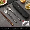 Portable Stainless Steel Cutlery Set with Storage Case