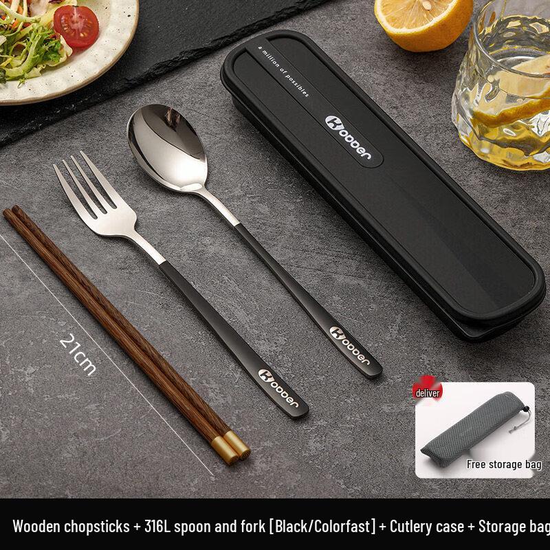 Portable Stainless Steel Cutlery Set with Storage Case