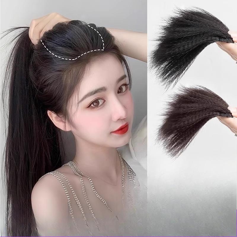 

Corn Silk Hair Pads Hair AccessoriesA Seamless and Invisible Hair Voluminous Hair Pad for Raising The Top of The Head Natural black