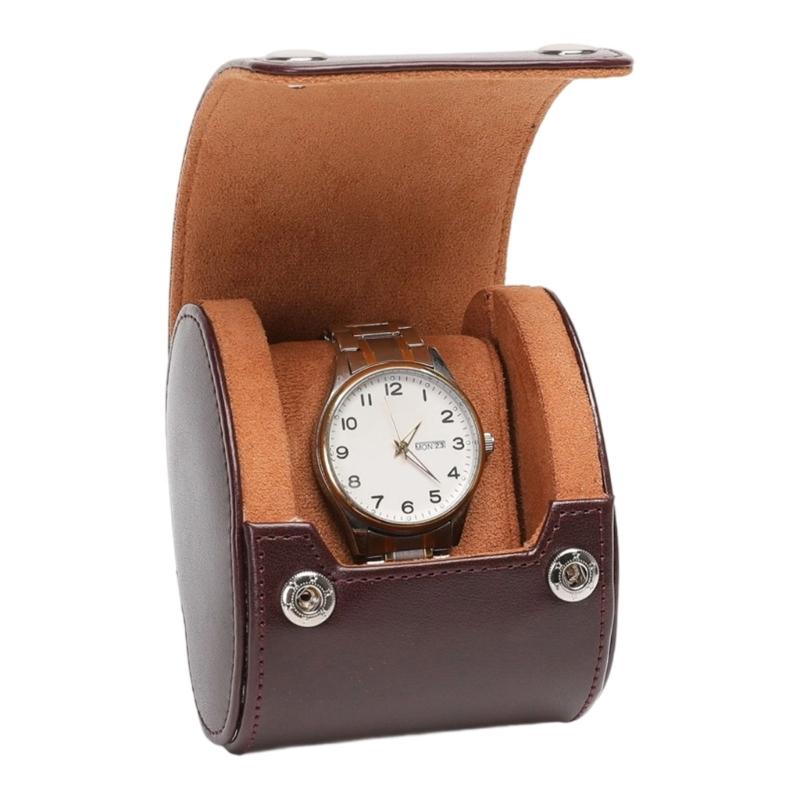 Watch Container Leather Watches Protective Box Stylish Wristwatch Display Case Holder Elegant Jewelry Container
