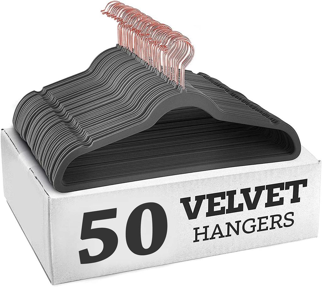 50PCS Velvet Hangers Shirt Clothes Drying Rack Wardrobe Organizer And Storage For Coats Pants Dress Rack Balcony Home Accessory
