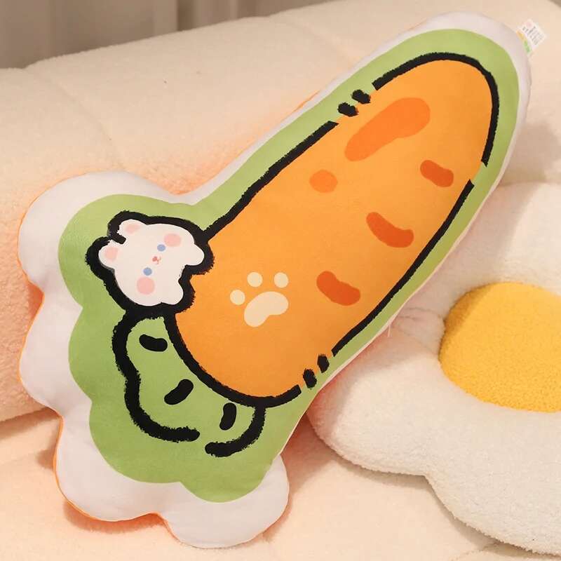 50/60cm Estilo Manga Cenoura Ossos de Bambu Peixe Brinquedo de Pelúcia Bonito Desenho Animado Legume Almofada Bonecas Brinquedos de Pelúcia Macios para Crianças Presente