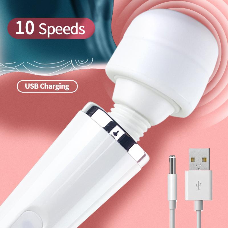 2022 Большие мощные вибраторы для женщин Magic AV Stick Женский клитор G Spot Массажная палочка для тела Секс-игрушки для взрослых 18 + White Color