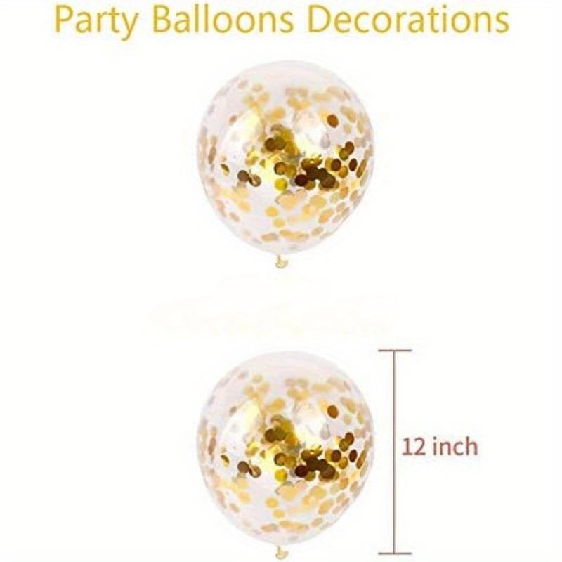 10 goldene Konfetti-Latexballons, 12 Zoll große goldene Ballons mit goldenen Papierpunkten für Abschlussfeiern, Hochzeiten, Geburtstage, Babypartys