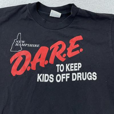 Vintage DARE New Hampshire Shirt Mens Medium Black 50/50 Drugs XE USA 90s Unisex T-Shirt