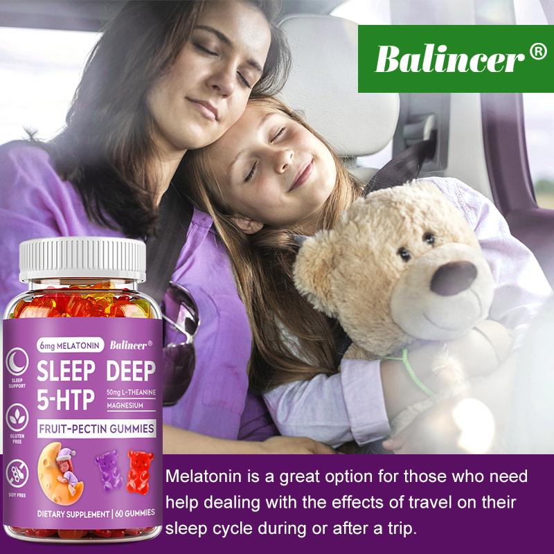 Sleep Gummies with L‑Theanine & Magnesium,Natural Berry Fruit‑Pectin Gummy, 60 Count 30‑Servings Dietary Supplement