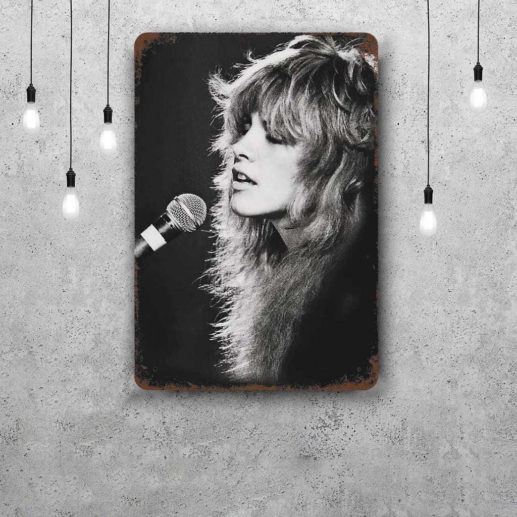Mfoever Latta Stevie Nicks Segni Metallici Decorazioni Murali Segni Metallici Vintage Capitano Poster Metallico Decorazione per Bar Pub Club Decorazione Murale