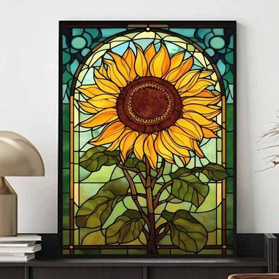 Sonnenblumen Full Diamond Painting Set, DIY Blume Edelstein Diamantstickerei Handwerk, 5D Diamantmalerei Kunst, Dekorative Wohnzimmer Wandmalerei