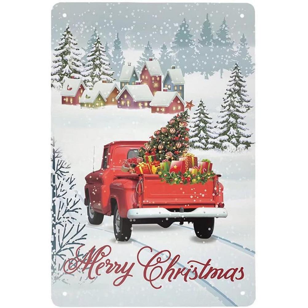 Metal Tin Signs Snow Man Xmas Wall Decoration Plaque Vintage Art Poster Iron Painting for Man Cave Home Cafe Garden Club Bar