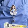 2D Acrylic Girl With Book Retractable Badge Reel Nurse ID Holder Medical Work Accessory