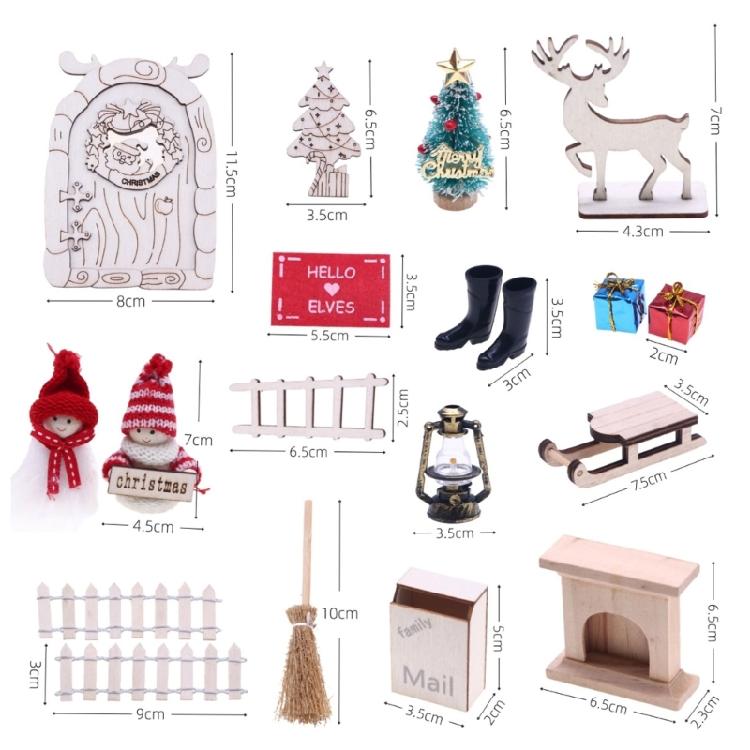 Doll House Mini Christmas Decor Set Miniature Scene Props Miniature Decoration