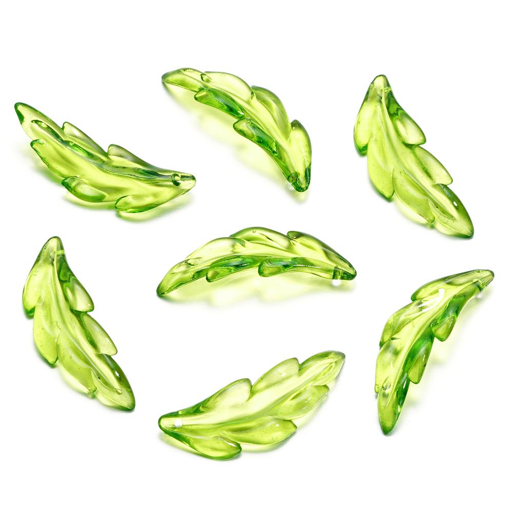 10-100pcs Green Acrylic Leaf Charms Leaves Beads Pendants For Diy Necklace Bracelet Earrings Jewelry Making Handmade Crafts