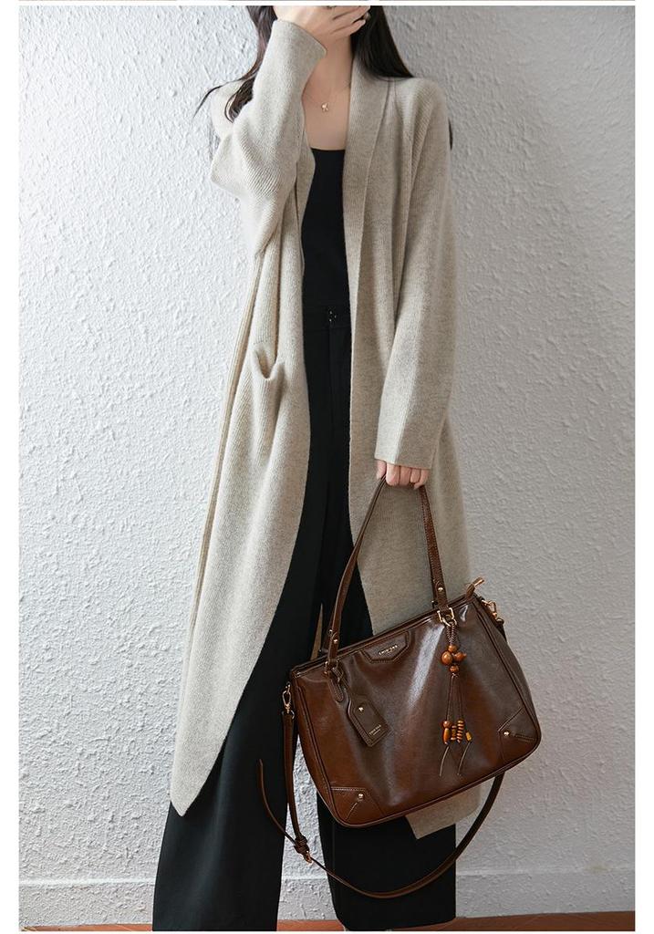 Women's Over-the-Knee Wool Cardigan: Warm, Loose, Slimming Knitwear for Autumn/Winter