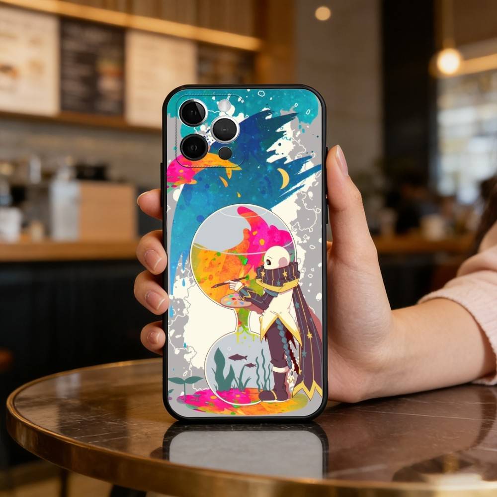 

Чехол для телефона U-Undertale S-Sans-NS для iPhone 17,16,15,14,13,12,11 Plus,Pro Max, Мягкий силиконовый черный чехол iPhone14Pro
