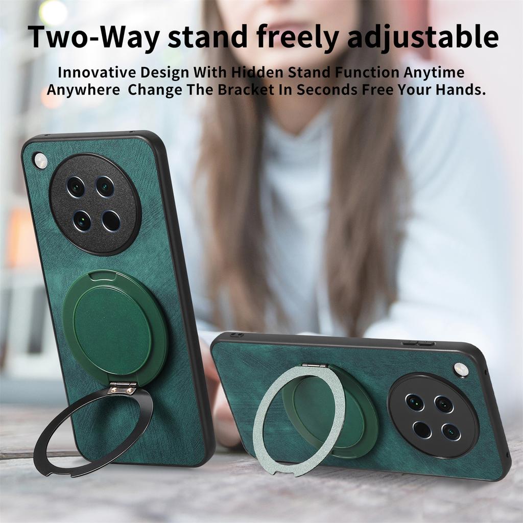 For Oppo Find X8s 5G Phone Case with Rotating Kickstand Stress Relief Retro Leather Back Cover