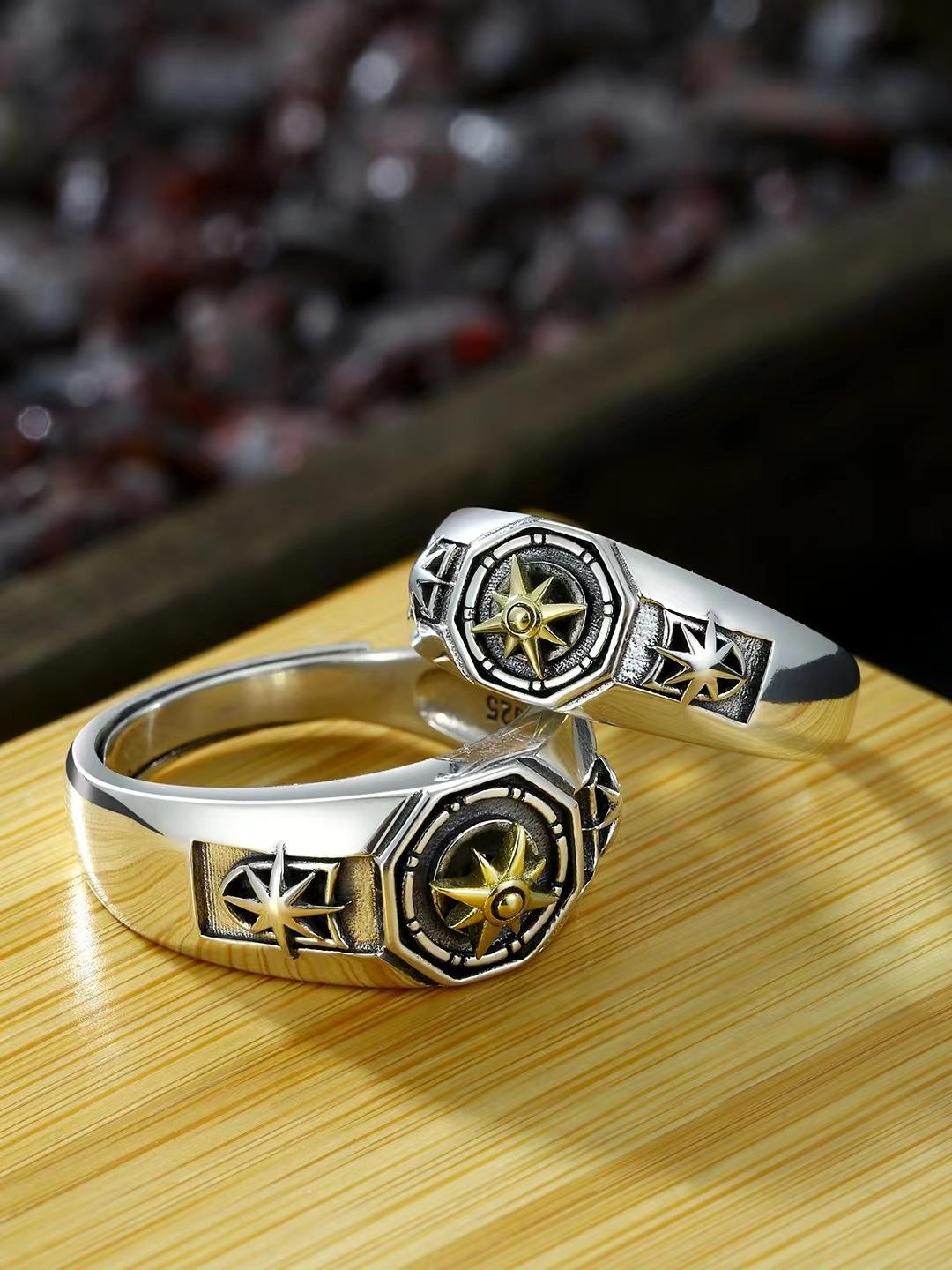 

Кольцо Star Cyberpunk для мужчин и женщин, регулируемое, с открытым лицом, ретро-кольцо на указательный палец