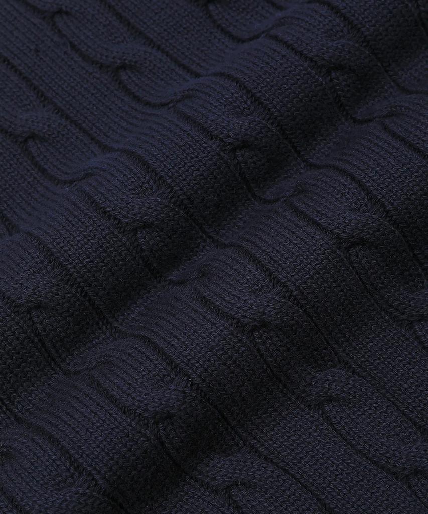 LENGAGEMENT Classic Cotton Round Neck Cable Knit [Navy]