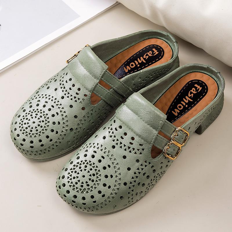 Yuzhihao Women s Summer Slip-On Perforated Sandals - Fashionable Flat Style 38-39
