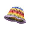 LOOKING4U Regenbogen Rattan Bucket Hat C2 Violett