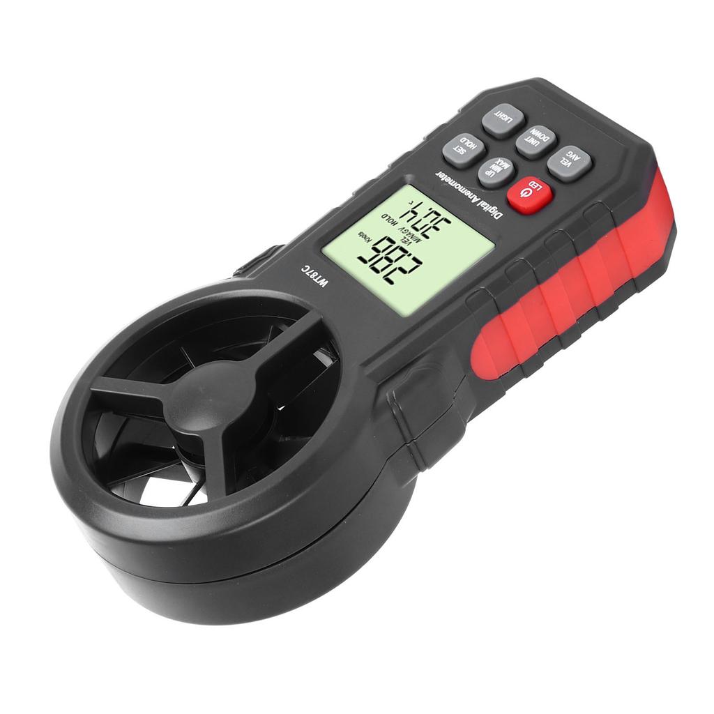 Digital Anemometer LCD Backlit Display Maximum Minimum Average Wind Speed and Temperature Tester