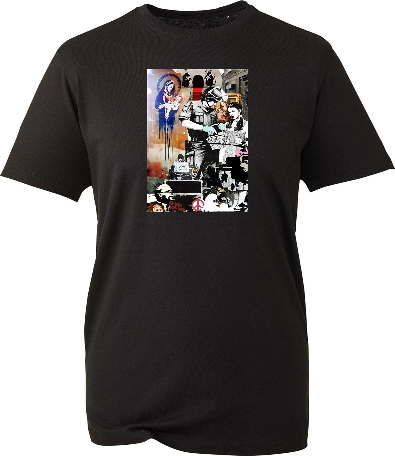 

Banksy I Want Change Art Shirt, Novelty Street Artist Urban Style Unisex T-Shirt 3XL