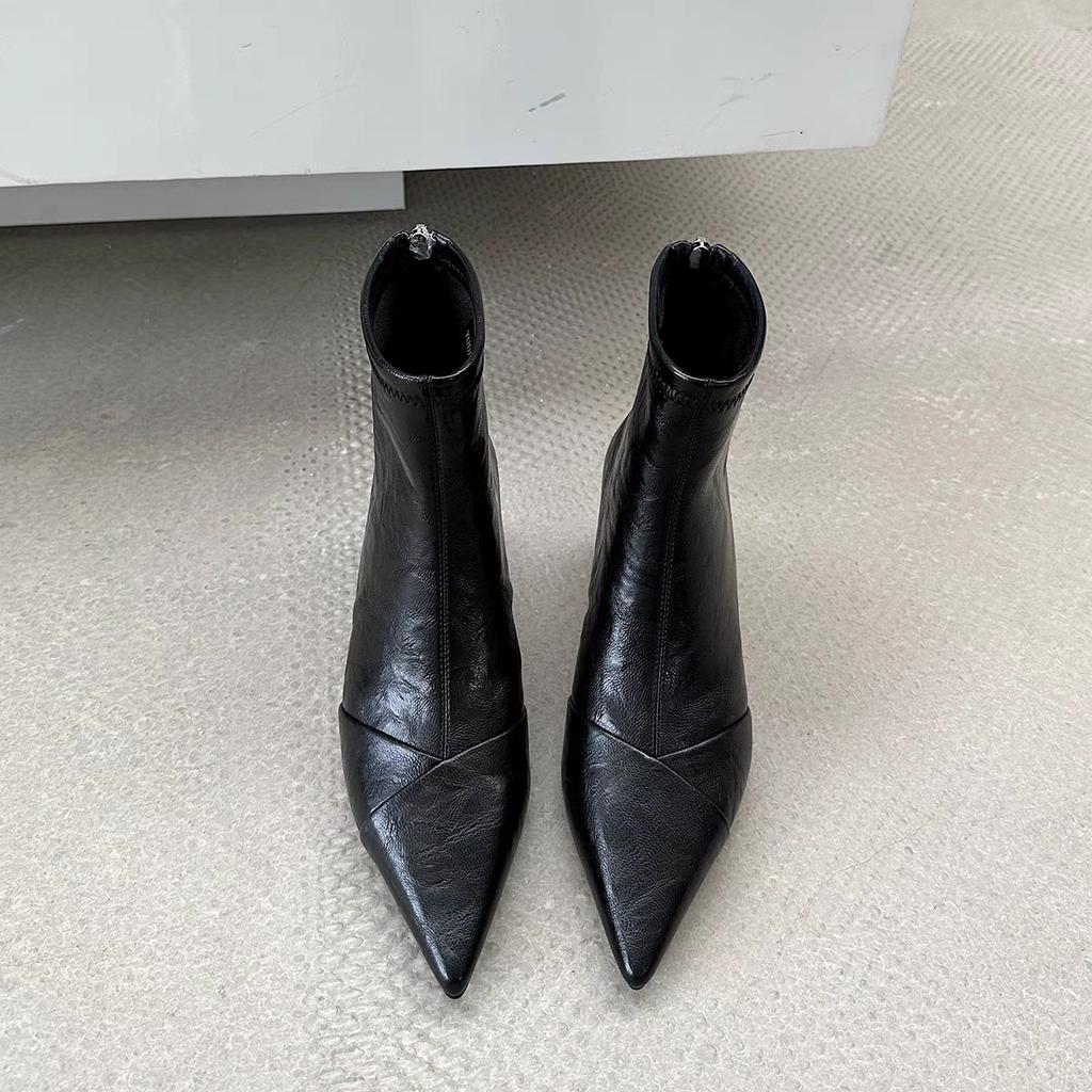 Stiefeletten für Damen Spitz zulaufend Mode Luxusschuhe Hohe Absätze Sexy Damen Pumps 2025 Winter Party Elegant Botas Para Mujer