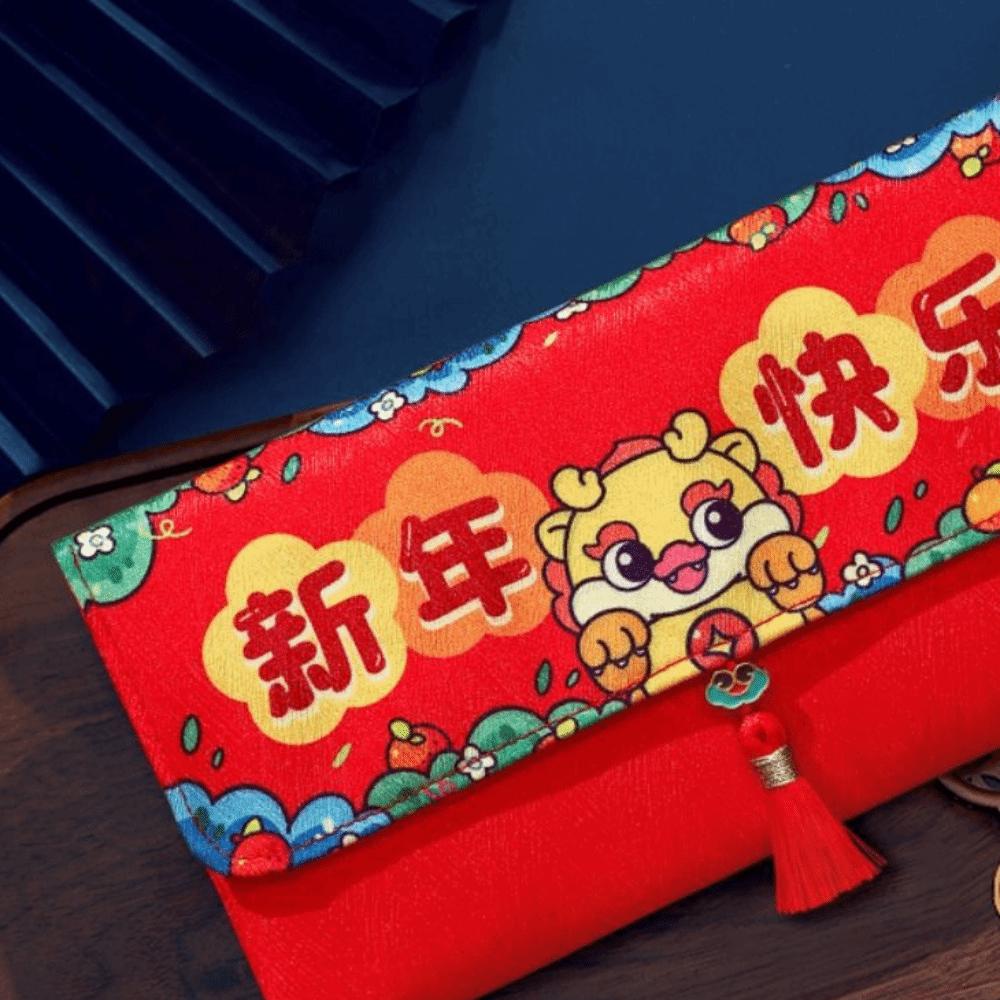 Beste Wünsche Rote Geldtasche Quastendesign Geldbeutel Neu Trendig HongBao Frühlingsfest