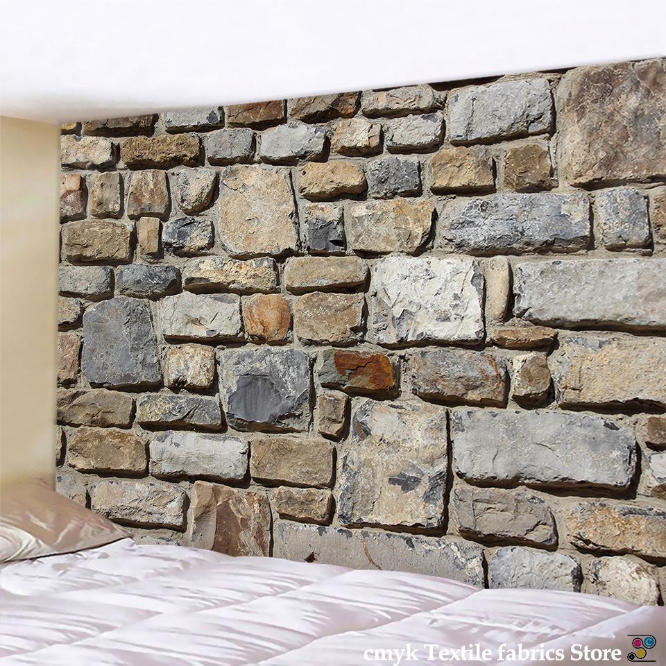 Vintage 3D Stone Bricks Printed Tapestry Wall Hanging Large Size Wall Tapestry Cheap Hippie Boho Wall Tapestries Mandala Fabric