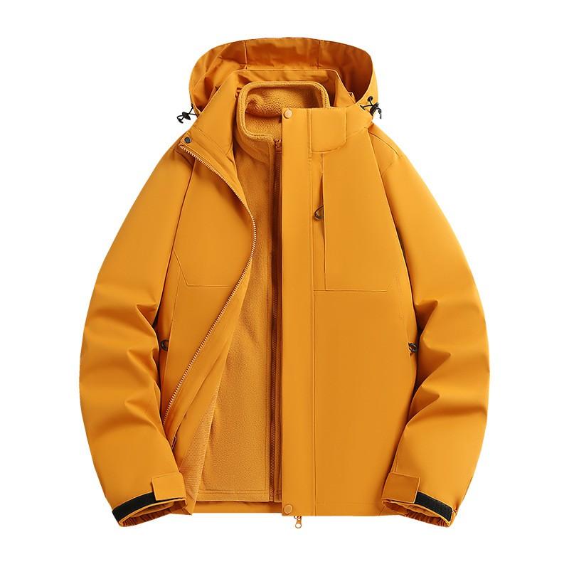 Mens Winter 3-in-1 Waterproof Windproof Hiking Jacket With Removable Fleece Liner Outdoor Mountaineering
