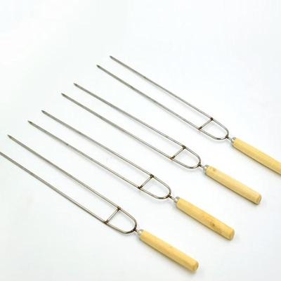 Brochettes de BBQ SMVP en Acier Inoxydable avec Manche en Bois