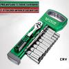 Drive Socket Set 1/4"-3/8"-1/2",CR-V Metric and Imperial Sockets with Quick-Release Ratchet Wrench,pro model 72 teeth, Sockets