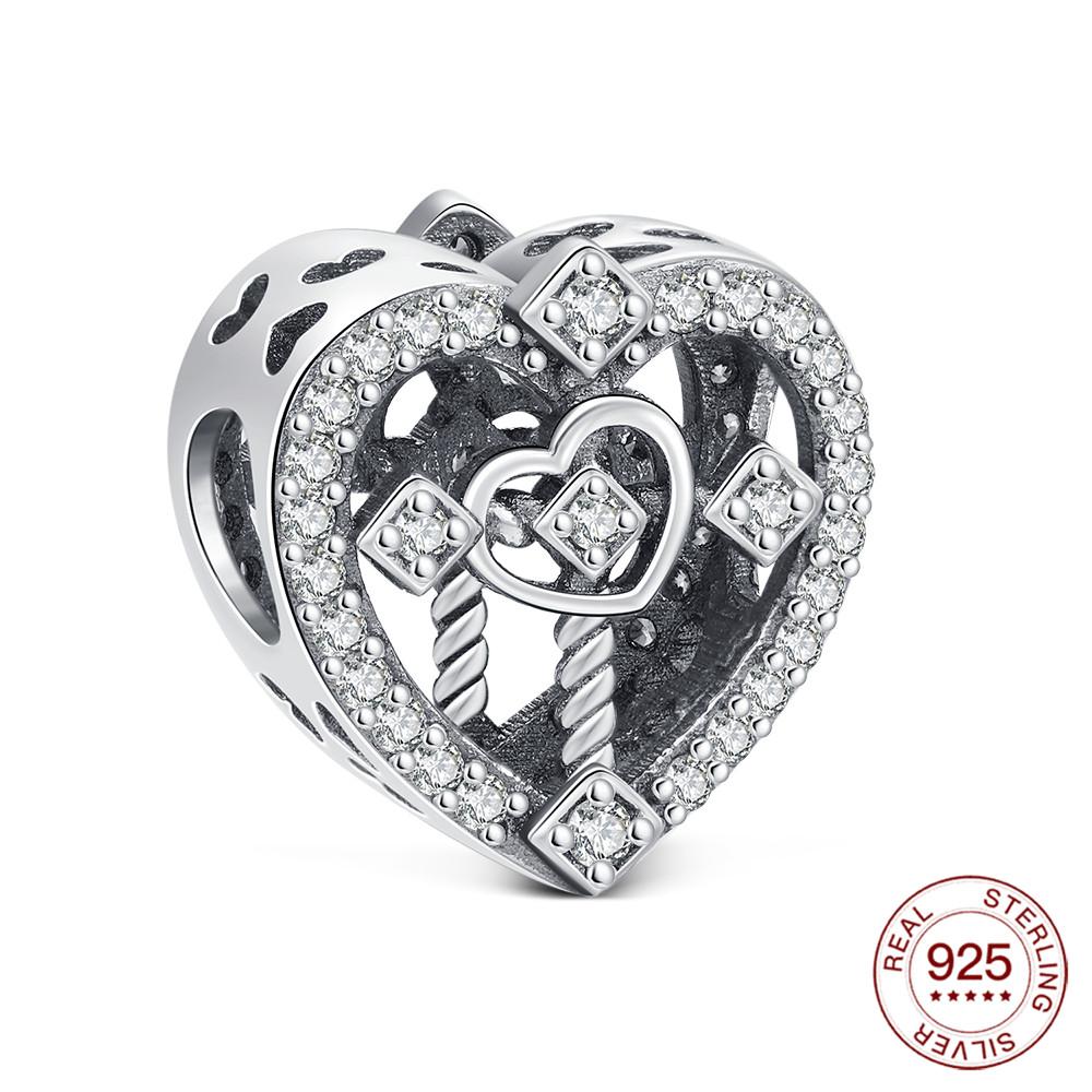 Copper Heart Series Beaded Family Lover Charms Jewelry Making For Original Bracelet Women'S Fashion Jewelry Gifts