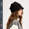 Women's 2023 Small Brim Stacked Beanie: Autumn/Winter Head-Wrapping Wool Hat for a Slimmer Look